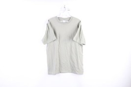 Vintage 90s Streetwear Mens Medium Faded Blank Short Sleeve T-Shirt Moss Green - £27.22 GBP