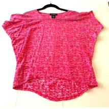 Kandy Kiss Womens XL Burnout Short Sleeve Tshirt Tee Shirt Top Pink Cropped - £11.86 GBP