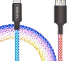 Usb Type C Cable, 5Ft Led Rgb Light Gradual Usb A To Type C Charger Cord... - £25.53 GBP