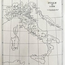 Map Italy In 1490 Print 1924 The Life Of Cesare Borgia Sabatini Ltd DWDD19 - £11.79 GBP