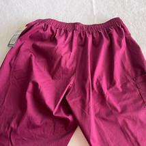 Wonderwink Scrub Pants Wonder Work Sz XL Pull On Wine Cargo Elastic Pock... - $19.48