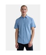 George Men&#39;s Short Sleeve Knit Button Front Shirt 2XL (50/52) Blue Ash New - $26.10 CAD