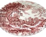 Johnson Bros Since 1883 Antique Oval Red White Historic Serving Dish 8x5... - $44.00