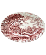 Johnson Bros Since 1883 Antique Oval Red White Historic Serving Dish 8x5... - £34.86 GBP