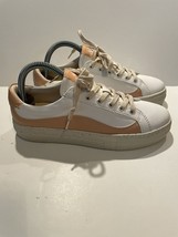 Soludos Yebo Vegan Leather Sneakers in White And Rose - Size 7.5 - $45.00