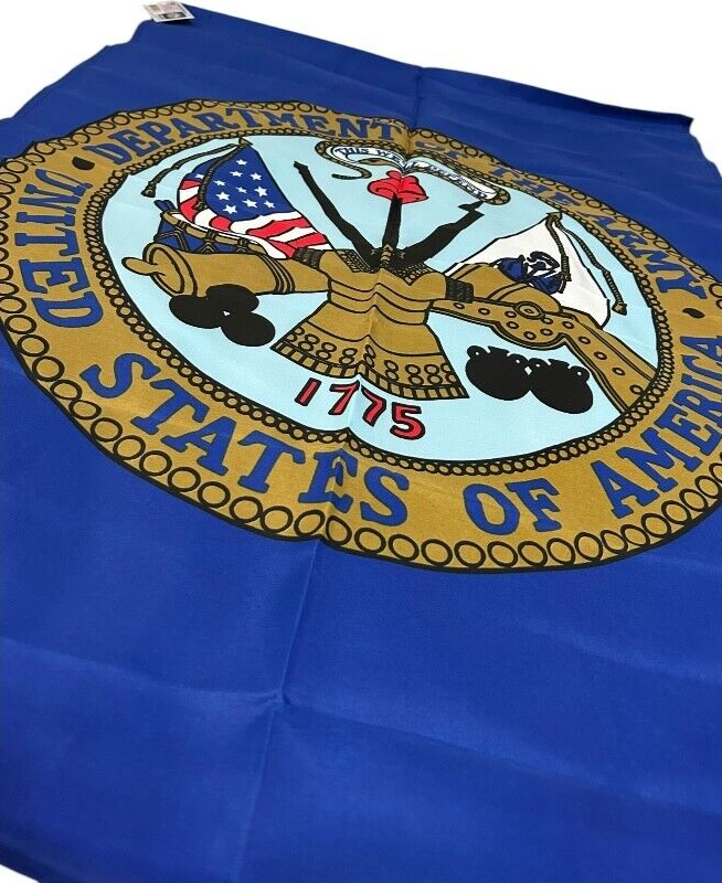 Emblem of United States Department of the Army Blue Replica Flag 28  x 40 Item image 3