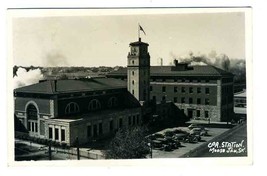 Canadian Pacific Railroad Station Real Photo Postcard Moose Jaw Saskatchewan  - £19.76 GBP