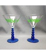 Green Fish Blue Graduated Bubble Stem Martini Cosmopolitan Cocktail Glas... - £20.97 GBP