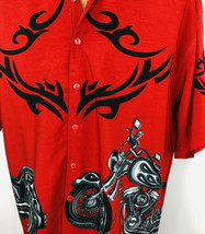 JET Street Wear Large Red Motorcycle Chopper Hog Shirt Riding Aloha Hawa... - £31.96 GBP