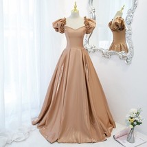 Beautiful Dress Evening Dress Strapless Fashion Floor-Length Empire Short Sleeve - £274.64 GBP