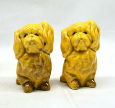 Vintage Pair Of Ceramic Dogs Salt And Pepper Shakers - $9.88