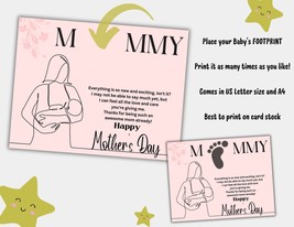 Our First Mother&#39;s Day Together Baby Footprint Gift Newborn Keepsake First Time  - £2.65 GBP