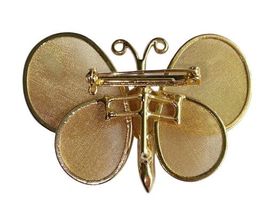 Vintage Gold Tone Articulated Wings Butterfly Pin Brooch Insect image 5