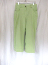 Christopher &amp; Banks pants cropped Capri Size 6 lime green jean style str... - £11.23 GBP