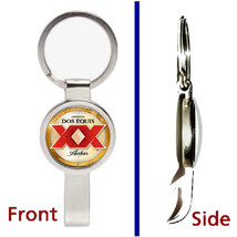 Dos Equis beer amber lager Pendant or Keychain silver tone secret bottle opener - £9.96 GBP