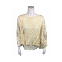 The Muses Closet Lace Top w/ Yummy Knit Lining (Vintage White, Large) A385498 - £23.74 GBP