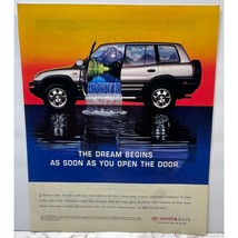 1996 Toyota Rav4 Vintage Print Ad  90s 4X4 SUV The Dream Begins Open the... - $10.49