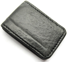 Black Leather Magnetic Money Clip Wallet Credit Card Cash ID Holder - £23.45 GBP