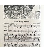 The Lady Moon Sheet Music 1892 Victorian Voice And Piano Ephemera DWY10A - $454.76 MXN