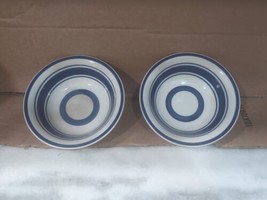 Royal Norfolk Cobalt Blue Bands Stoneware Salad Cereal Soup Bowl 7&quot; Set ... - £18.69 GBP
