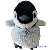 Wild Republic Baby Emperor Penguin Chick Plush Toy 7&quot; Gray &amp; Black Fluffy Soft - $11.76