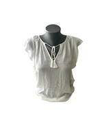 Women&#39;s White Top Short Flutter Sleeve Liverpool Los Angeles Size Small - £19.42 GBP
