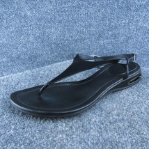Cole Haan D31644 Women T-Strap Sandal Shoes Black Leather Size 11 Medium - £19.47 GBP