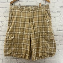 Cabelas Casuals Cargo Shorts Mens Sz 36 Yellow Plaid Flaw - £12.66 GBP