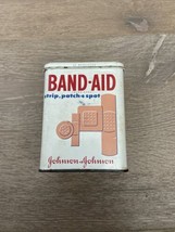 Vintage Johnson &amp; Johnson Metal BAND-AID Container Pre-1980 - £7.51 GBP