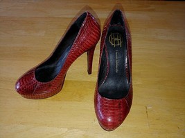 House Of Harlow 1960 Ladies Stiletto Red 6 Us (36.5 EU)-SNAKESKIN LOOK-WORN 1 - £20.58 GBP