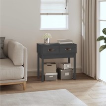 Console Table Grey 76.5x40x75 cm Solid Wood Pine - £55.48 GBP