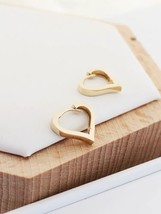 10ct Solid Gold Love Heart Huggie Hoops - elegant, 9k, 10k, jewellery, gift - £74.82 GBP