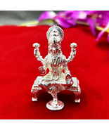 Hindu Goddess Laxmi Idol, Solid Silver Goddess Statue, Silver Lakshmi Devi - $399.00