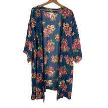 Matilda Jane Kimono Topper Womens XL XXL Blue Floral Sheer Watch The Sunrise - £27.66 GBP