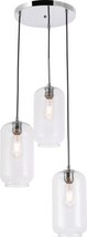 Pendant Lamp COLLIER 3-Light Clear Chrome Wire Glass Iron Medium E26 40W - £270.00 GBP