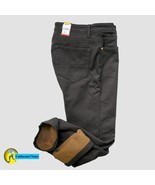 CAT Mens Work Fleece Lined Pants Brown Canvas Size 34 x 30 Insulated - £39.19 GBP