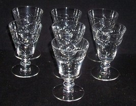 7  Vintage Etched Cut Glass Libbey Rock Sharpe Cocktail 5 Oz Bar Glasses EX - £21.90 GBP