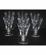 7  Vintage Etched Cut Glass Libbey Rock Sharpe Cocktail 5 Oz Bar Glasses EX - $526.87 MXN