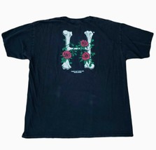 Vintage HUF T-Shirt Big H Logo w/ Roses Black Short Sleeve Men&#39;s Size XL... - $24.70