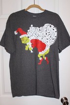 BNWTS The Grinch that stole Christmas Mens Dr Seuss Gray T-Shirt Size La... - $14.84