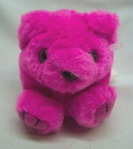 Swibco Puffkins Mini Bright Pink Teddy Bear 2&quot; Plush Stuffed Animal Magnet - £11.73 GBP