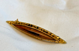 Vtg 14K Yellow Gold Native Gold Nuggets Brooch 2.73g Fine Jewelry Brown Stone - £191.05 GBP