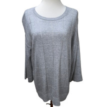 New Lafayette 148 NY Gray Lightweight Wool Blend Long Sweater Oversized - $48.50