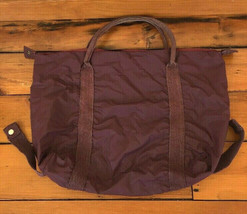 Vtg 80s Burgundy Soft Vinyl Carry On Top Zip Hand Luggage Gym Duffle Bag... - £29.40 GBP