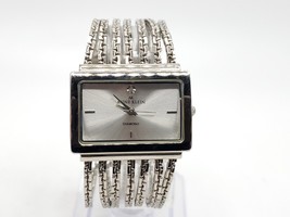 Anne Klein Diamond Watch Women New Battery Silver Tone 29mm Rectangle - £23.58 GBP