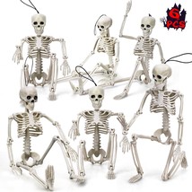 6 Pcs Halloween Hanging Skeleton Decoration, 16 Posable Skeleton Halloween Decor - £31.71 GBP