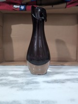 Amethyst Art Glass Vase With Clear Base, 10.5&quot; Height, Polish Bud Vase  - $29.70