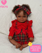 VACOS 20&quot; Black African Reborn Baby Doll Artist Painted Newborn Girl Dark Skin - £44.12 GBP