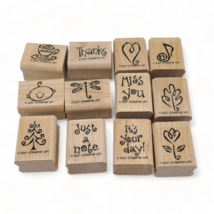 2001 Stampin Up’ Assorted Mounted Rubber Wood Stamps Set Of 12 - £12.20 GBP