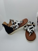 Comfy Ladies Shoes Casual Retro Sandals Women&#39;s Zipper Cow Print Size 43... - £14.01 GBP